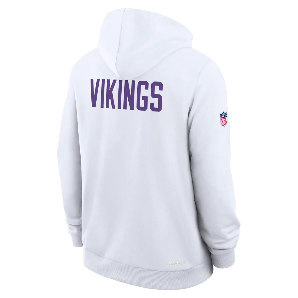 NFL Minnesota Vikings Nike 2025 Sideline Standard Issue Alt Pullover Hoodie - White - Image 3
