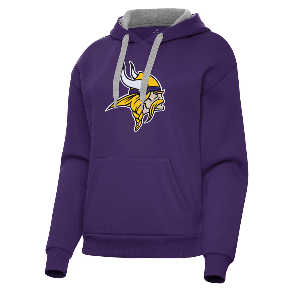 NFL Minnesota Vikings Women's Antigua Full Front Victory Pullover Hoodie - Purple