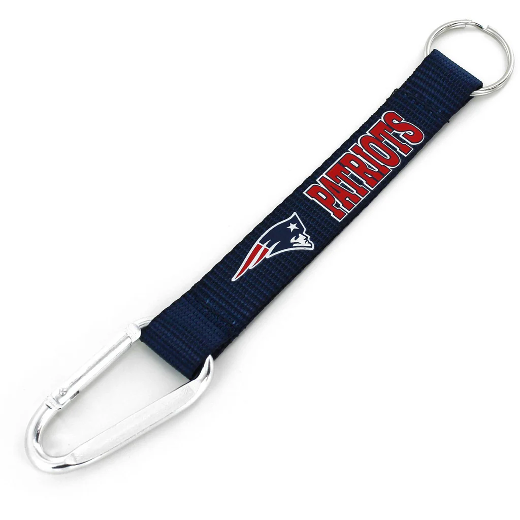 NFL New England Patriots Aminco Carabiner Lanyard Keychain - Navy