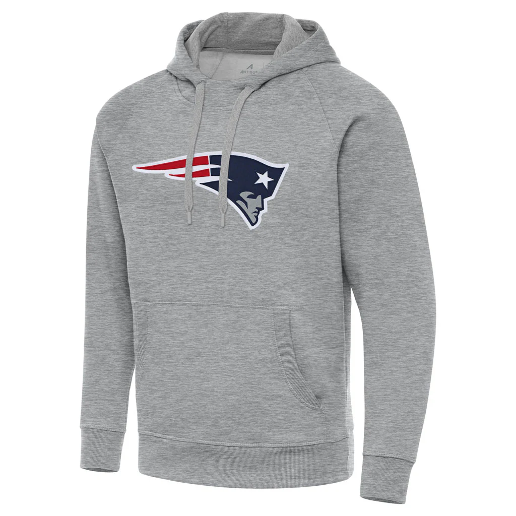 NFL New England Patriots Antigua Full Front Victory Pullover Hoodie - Heather gray - Image 2