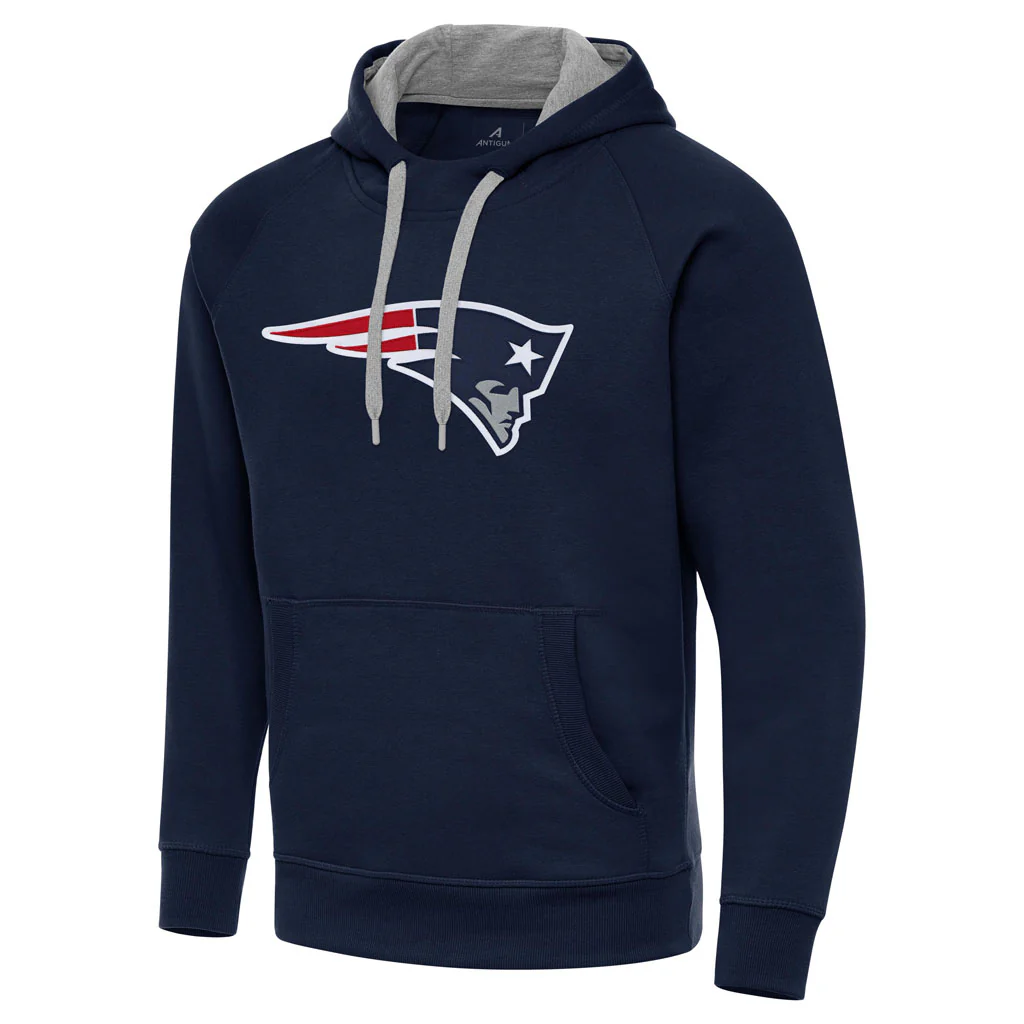 NFL New England Patriots Antigua Full Front Victory Pullover Hoodie - Navy - Image 2