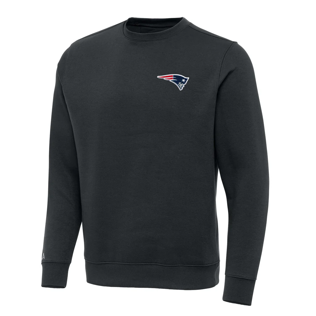 NFL New England Patriots Antigua Victory Crewneck Sweater - Charcoal