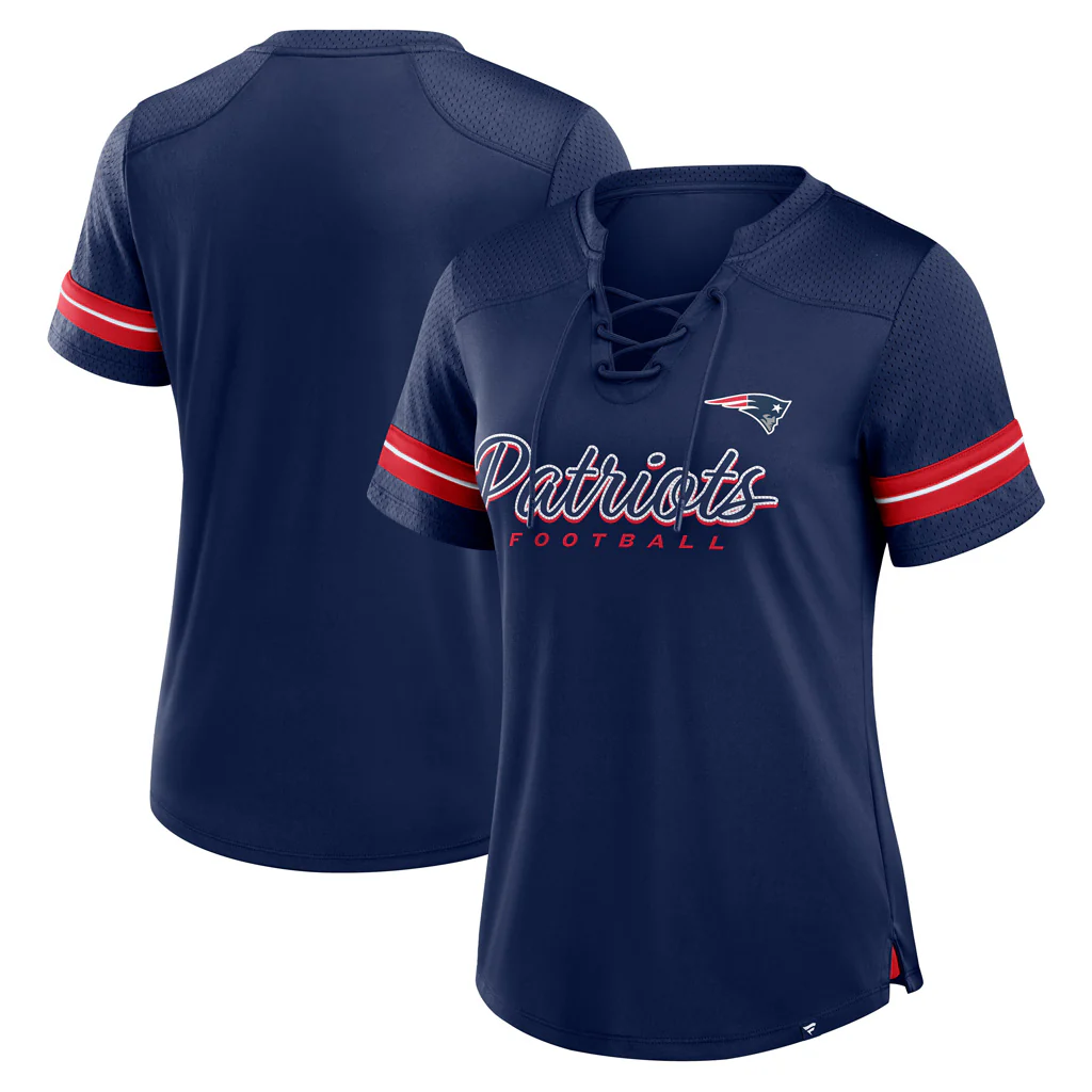 NFL New England Patriots Fanatics Women's Play Script Lace-Up Top