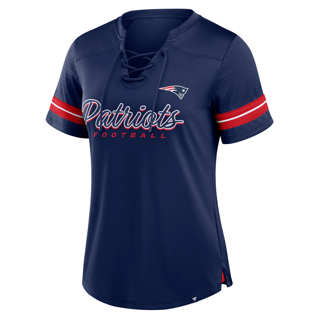 NFL New England Patriots Fanatics Women's Play Script Lace-Up Top - Image 2