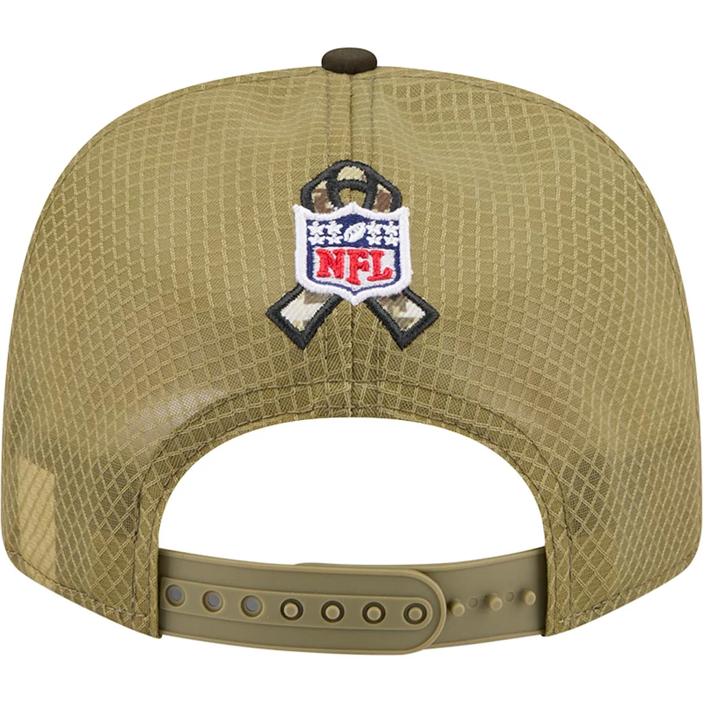 NFL New England Patriots New Era 2025 Salute to Service 9SEVENTY Stretch-Snapback Hat - Green - Image 4