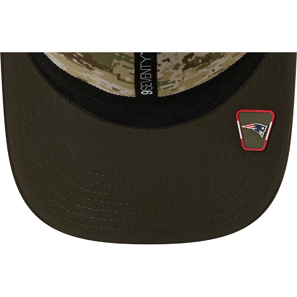 NFL New England Patriots New Era 2025 Salute to Service 9SEVENTY Stretch-Snapback Hat - Green - Image 5