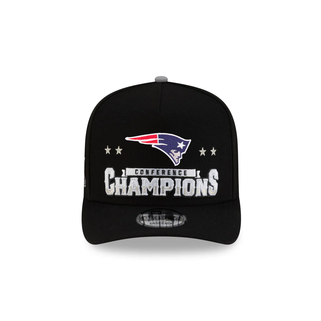 NFL New England Patriots New Era Super Bowl LX Conf Champ 9FIFTY A-Frame Hat - Black - Image 3