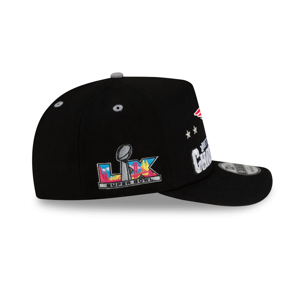 NFL New England Patriots New Era Super Bowl LX Conf Champ 9FIFTY A-Frame Hat - Black - Image 5