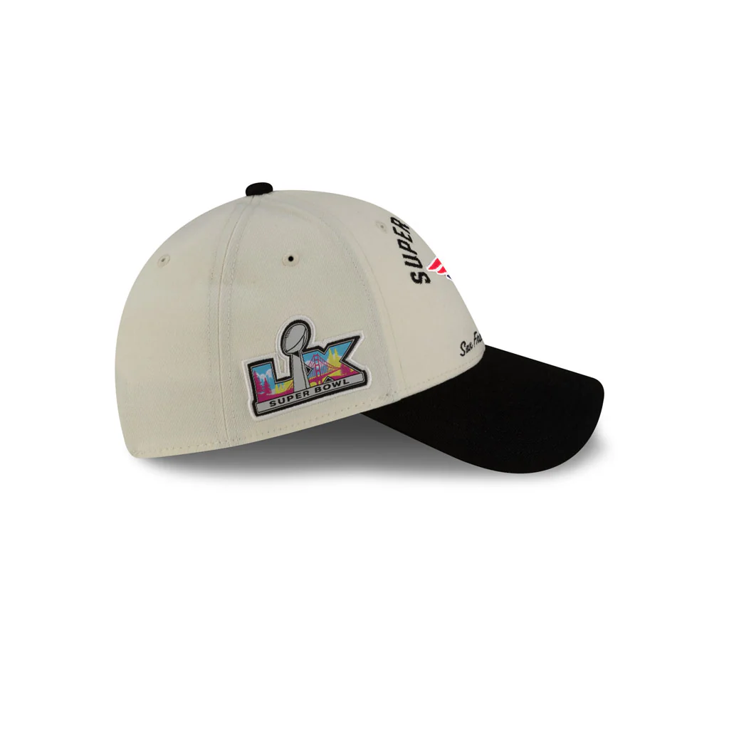 NFL New England Patriots New Era Super Bowl LX Participation 9FORTY Stretch Snap Hat - Cream - Image 5