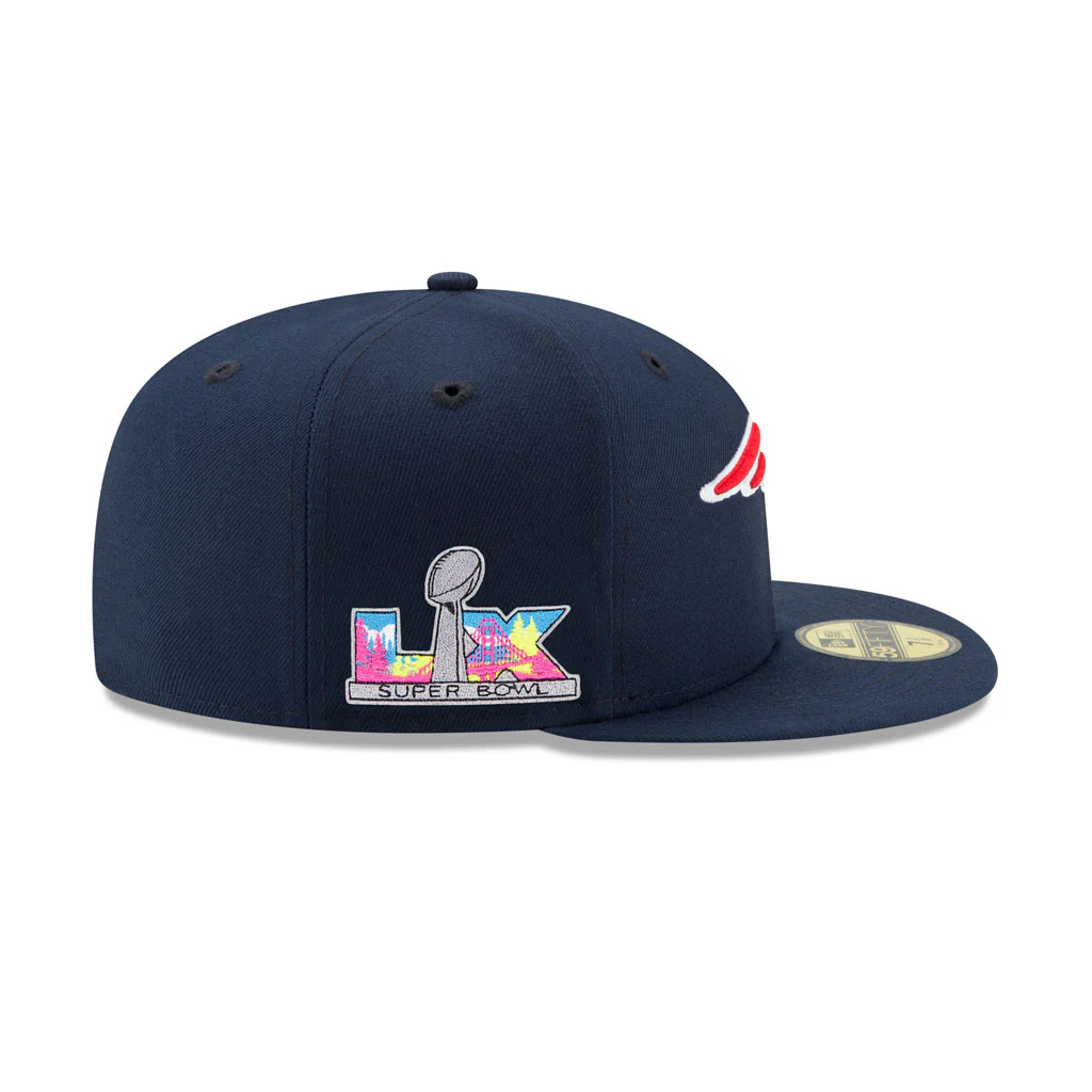 NFL New England Patriots New Era Super Bowl LX Side Patch 59FIFTY Fitted Hat - Navy - Image 5