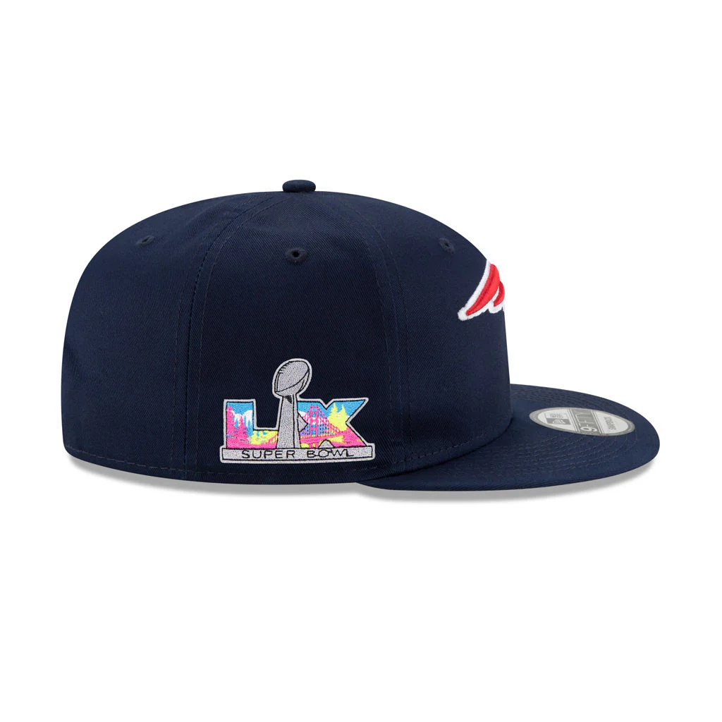 NFL New England Patriots New Era Super Bowl LX Side Patch 9FIFTY Snapback Hat - Navy - Image 5