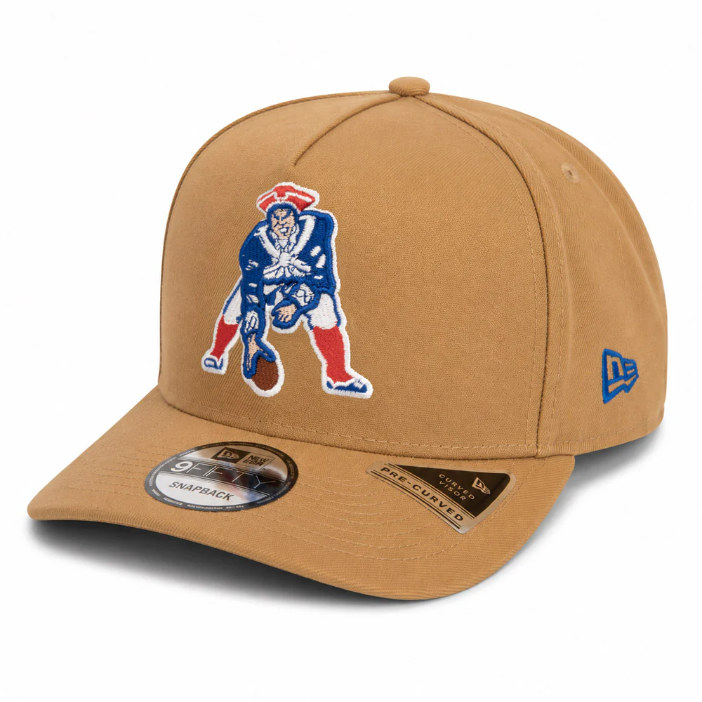 NFL New England Patriots New Era Throwback Khaki 9FIFTY A-Frame Snapback Hat - Khaki