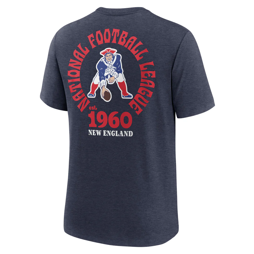 NFL New England Patriots Nike 2-Hit Tri-Blend T-Shirt - Navy - Image 3