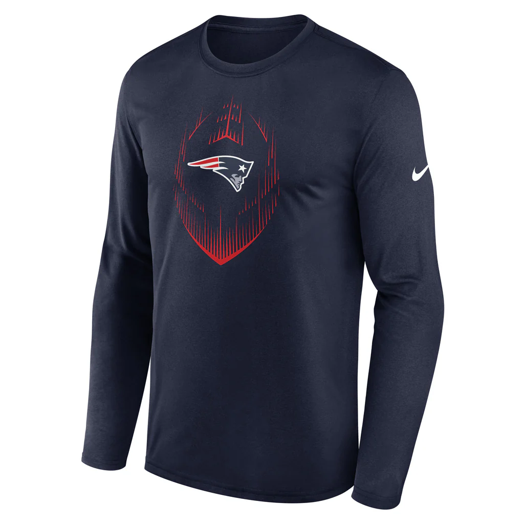 NFL New England Patriots Nike 2024 Icon Legend Long Sleeve T-Shirt - Navy - Image 2