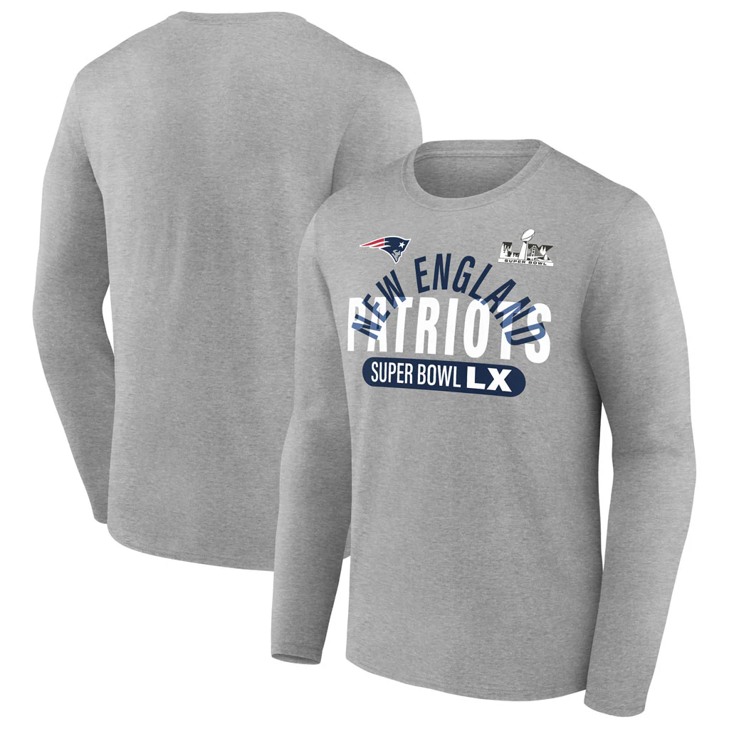 NFL New England Patriots Nike Super Bowl LX Gameplan Long Sleeve T-Shirt - Heather
