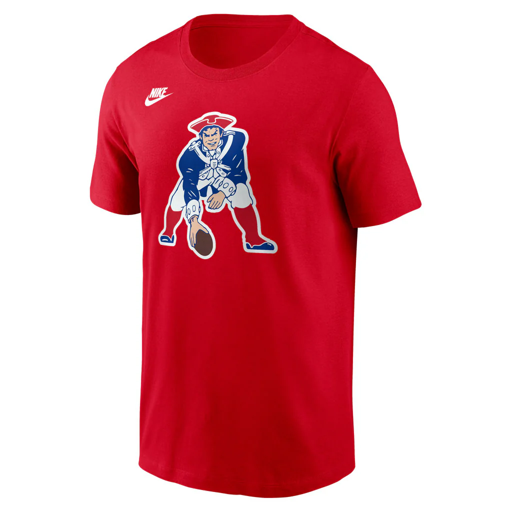 NFL New England Patriots Nike Throwback Cotton T-Shirt - Red - Image 2