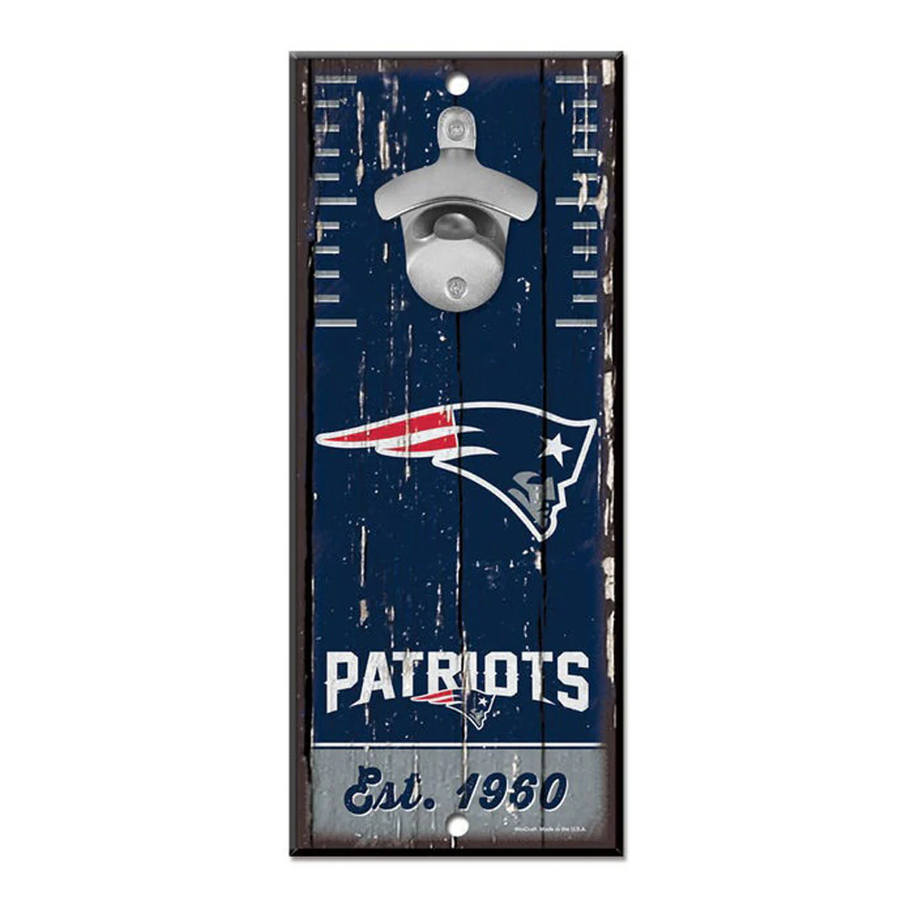 NFL New England Patriots WinCraft 5" x 12" Bottle Opener Sign - Navy