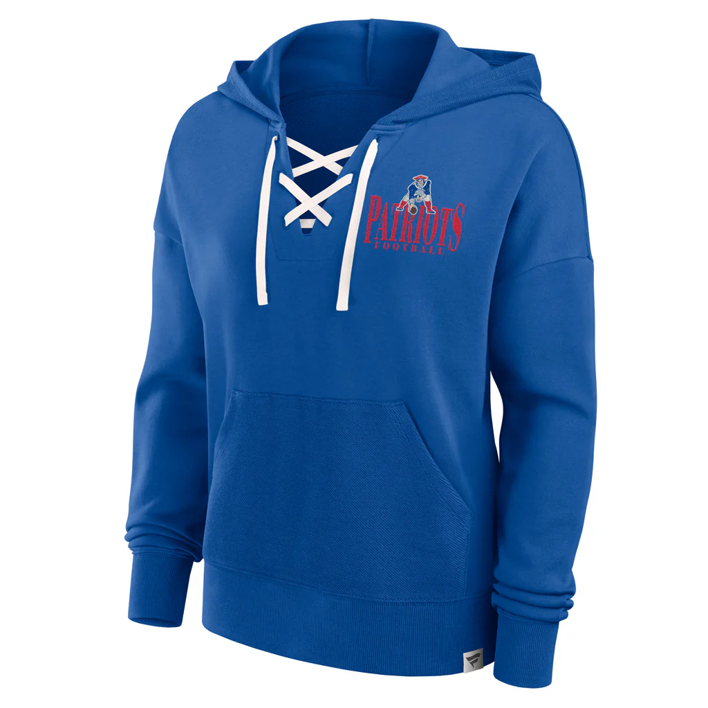 NFL New England Patriots Women's Fanatics Blitz Left Lace Up Hoodie - Image 2