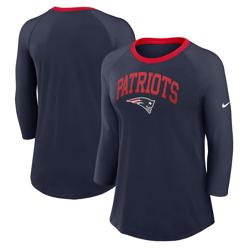 NFL New England Patriots Women's Nike Fashion 3/4 Sleeve T-Shirt - Navy
