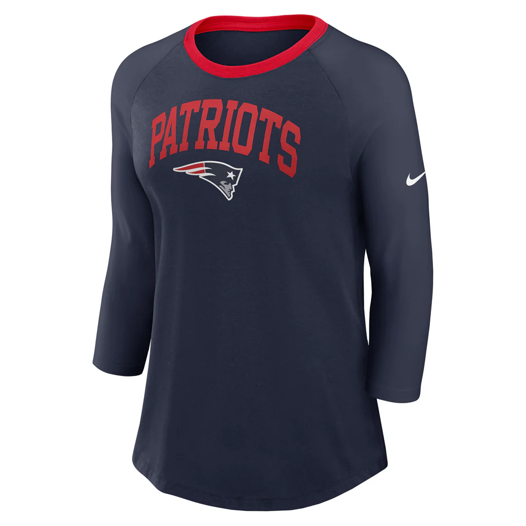 NFL New England Patriots Women's Nike Fashion 3/4 Sleeve T-Shirt - Navy - Image 2