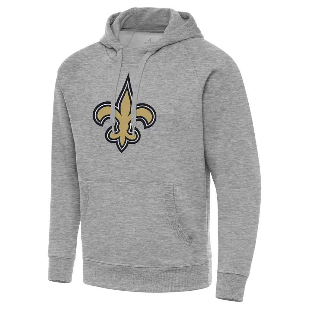 NFL New Orleans Saints Antigua Full Front Victory Pullover Hoodie - Heather gray - Image 3
