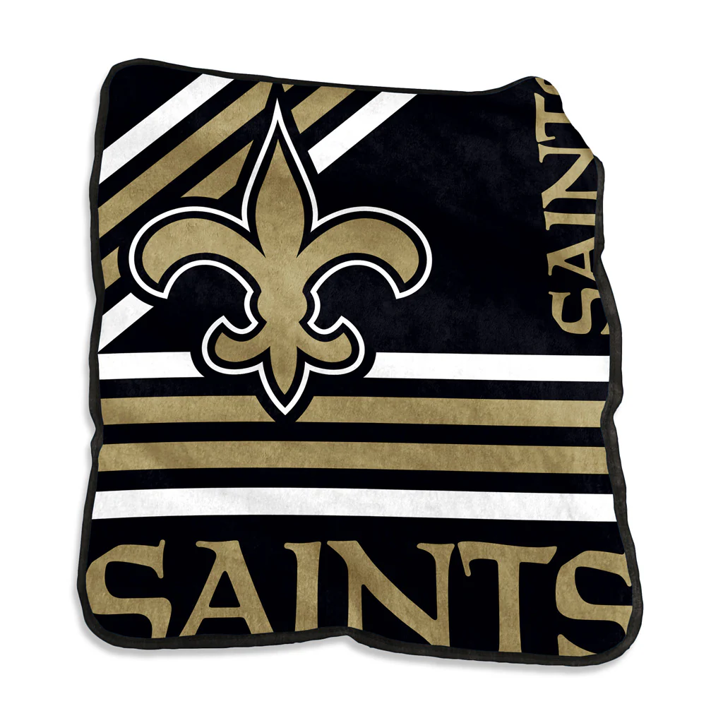 NFL New Orleans Saints Logo Brands 50" x 60" Raschel Blanket - Black