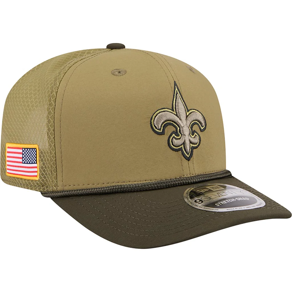 NFL New Orleans Saints New Era 2025 Salute to Service 9SEVENTY Stretch-Snapback Hat - Green