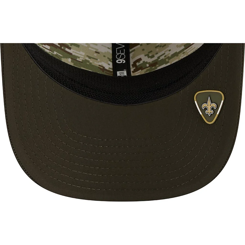 NFL New Orleans Saints New Era 2025 Salute to Service 9SEVENTY Stretch-Snapback Hat - Green - Image 5