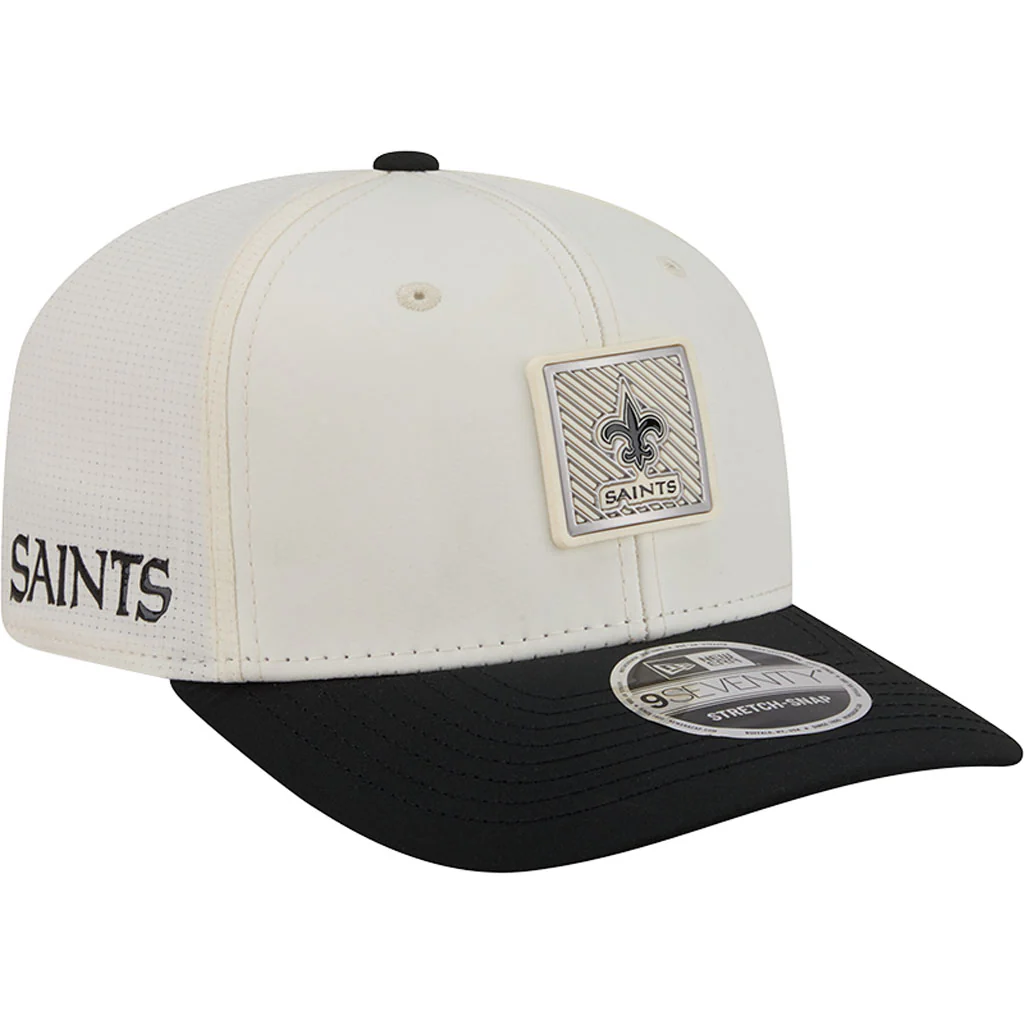 NFL New Orleans Saints New Era 2026 Training 9SEVENTY Stretch Snapback Hat - Cream - Image 2