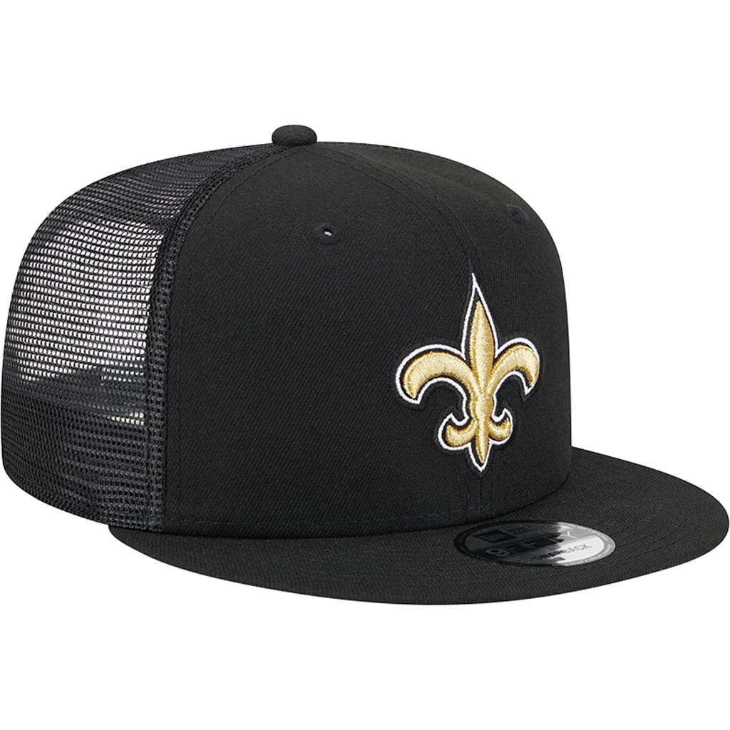 NFL New Orleans Saints New Era 9FIFTY Snapback Trucker Hat - Black - Image 2
