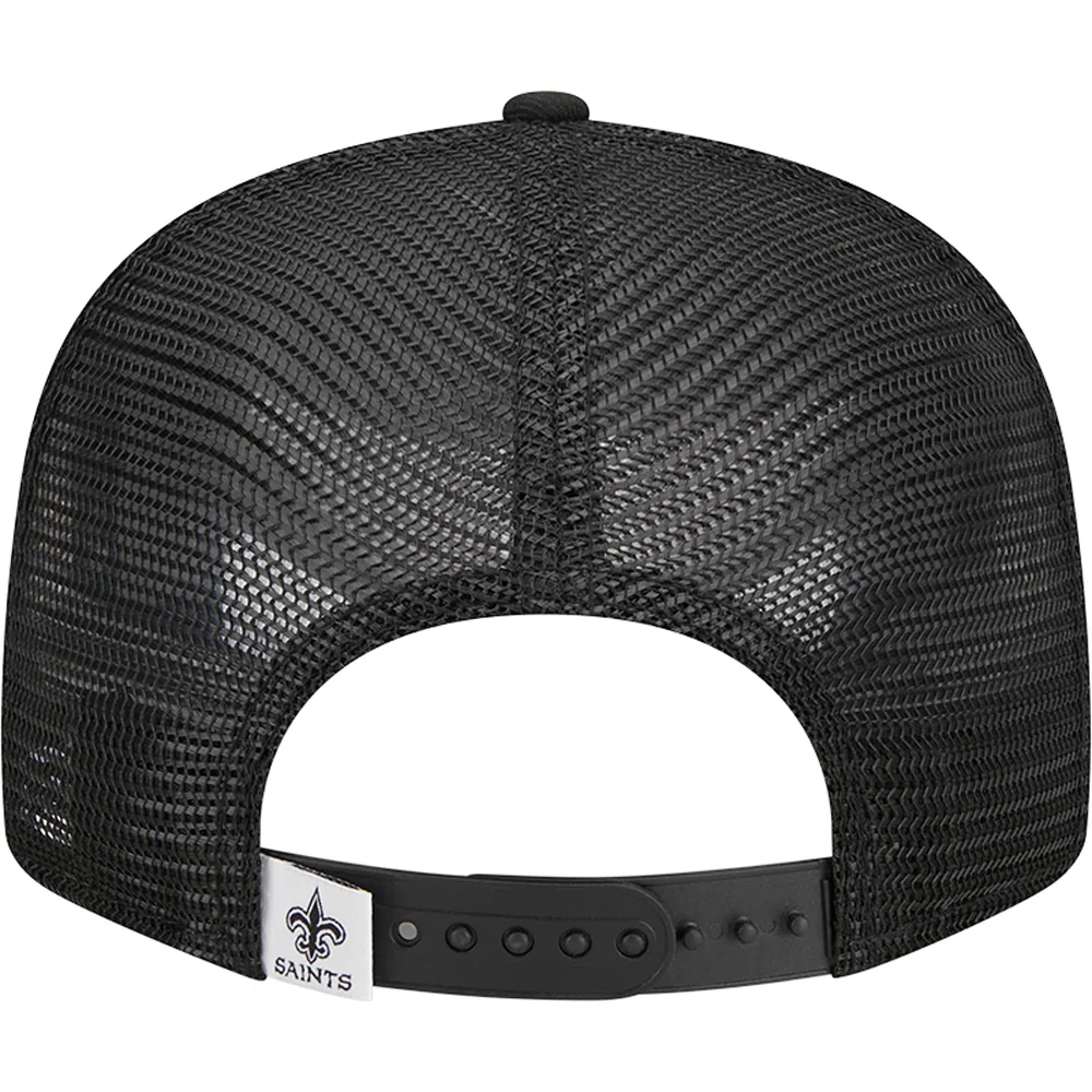 NFL New Orleans Saints New Era Black & White Trucker 9FIFTY Snapback Hat - Black - Image 4