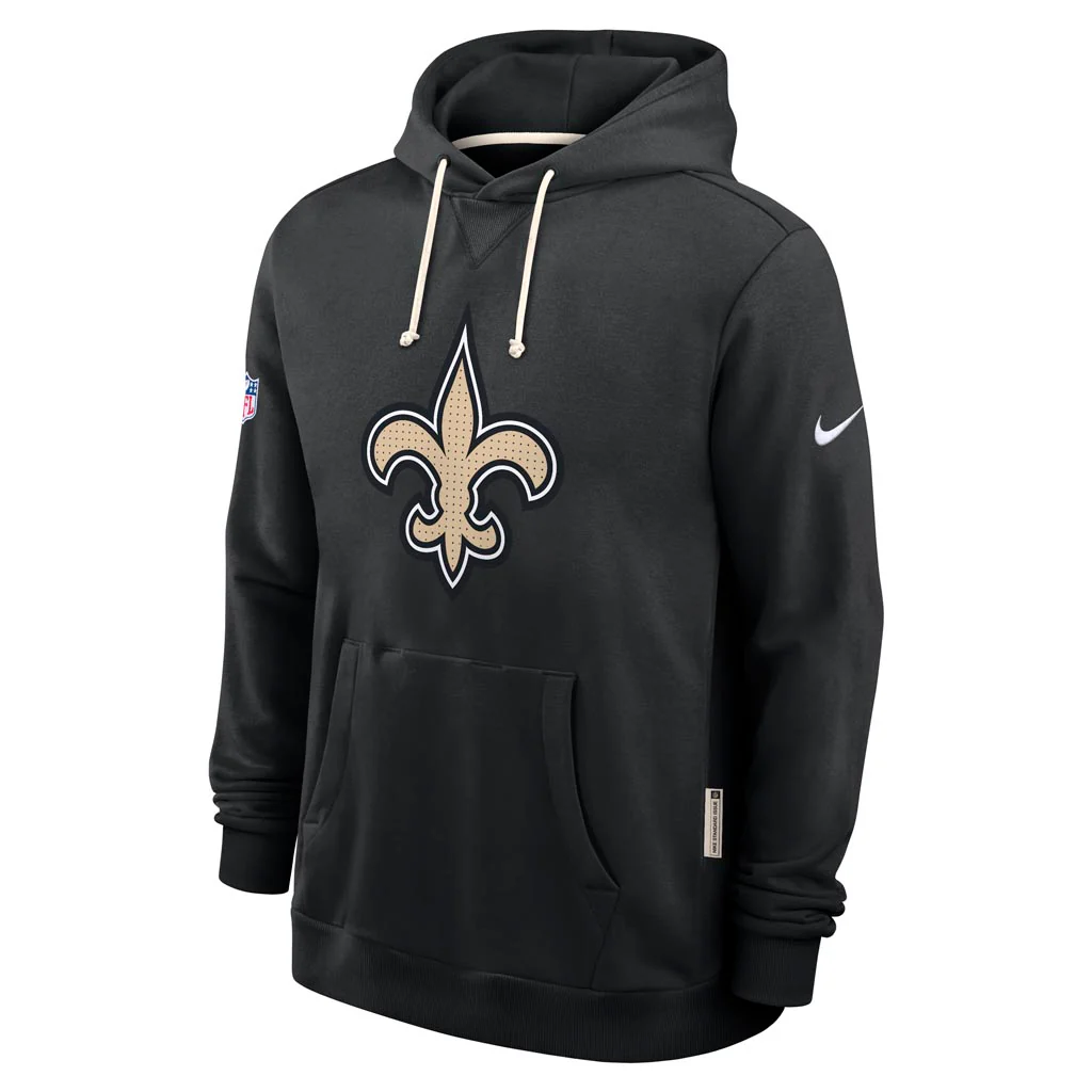 NFL New Orleans Saints Nike 2025 Sideline Standard Issue Pullover Hoodie - Black - Image 2