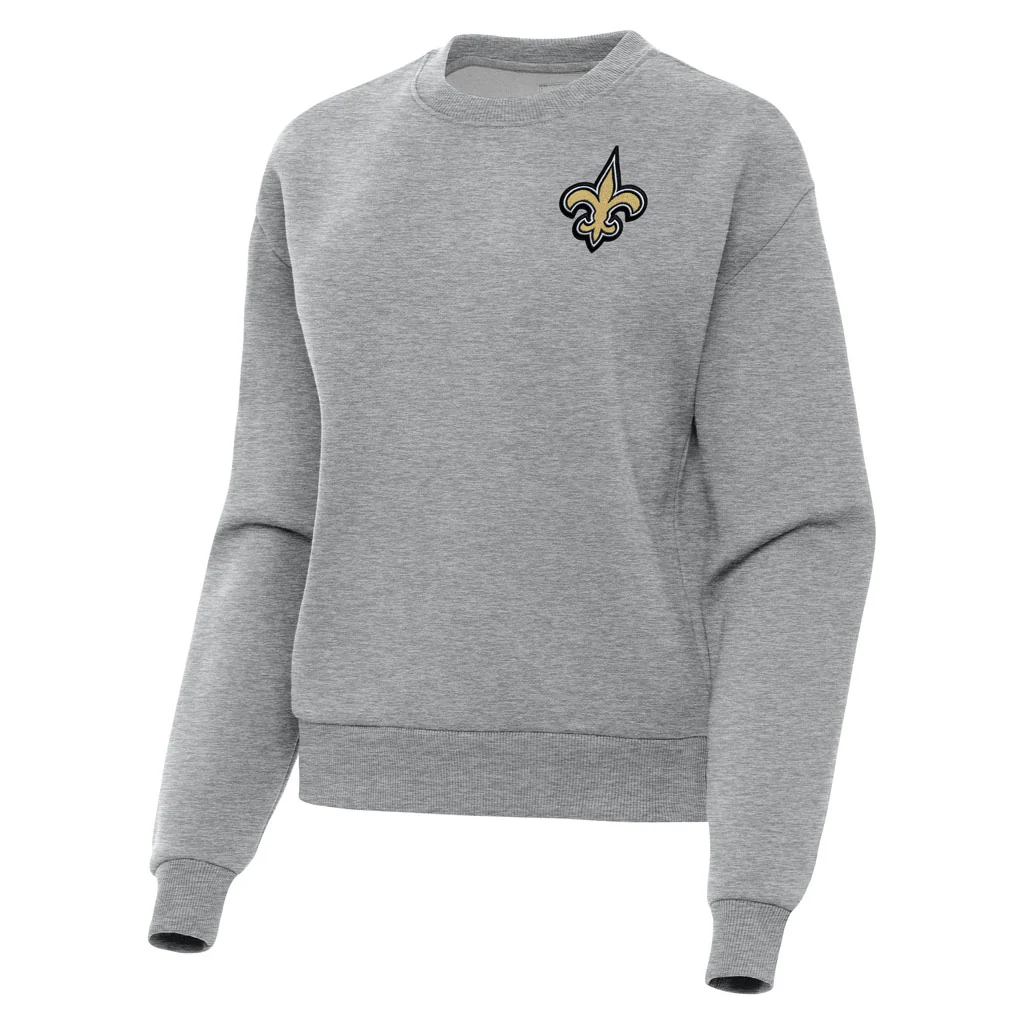 NFL New Orleans Saints Women's Antigua Victory Crewneck Sweater - Heather gray