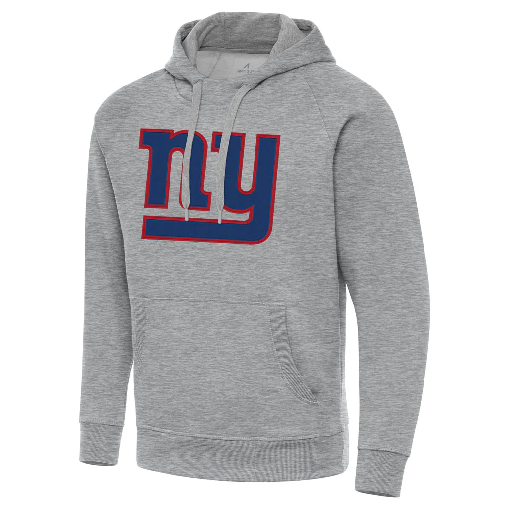 NFL New York Giants Antigua Full Front Victory Pullover Hoodie - Heather gray - Image 3