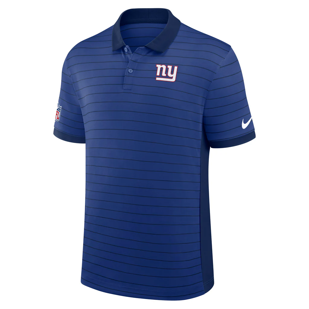 NFL New York Giants Nike 2025 Dri-Fit Striped Polo - Blue - Image 2