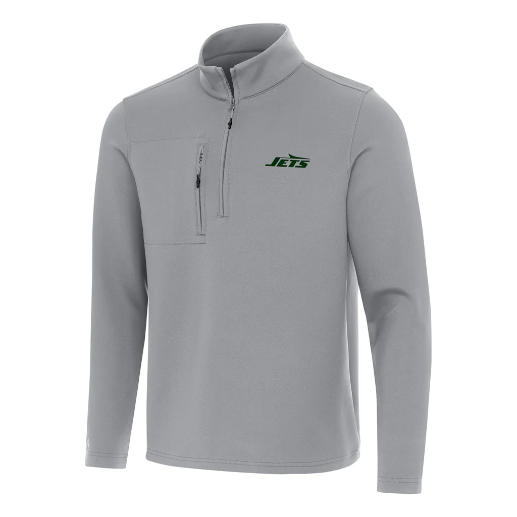 NFL New York Jets Antigua Insider 1/4 Zip Pullover Jacket - Gray