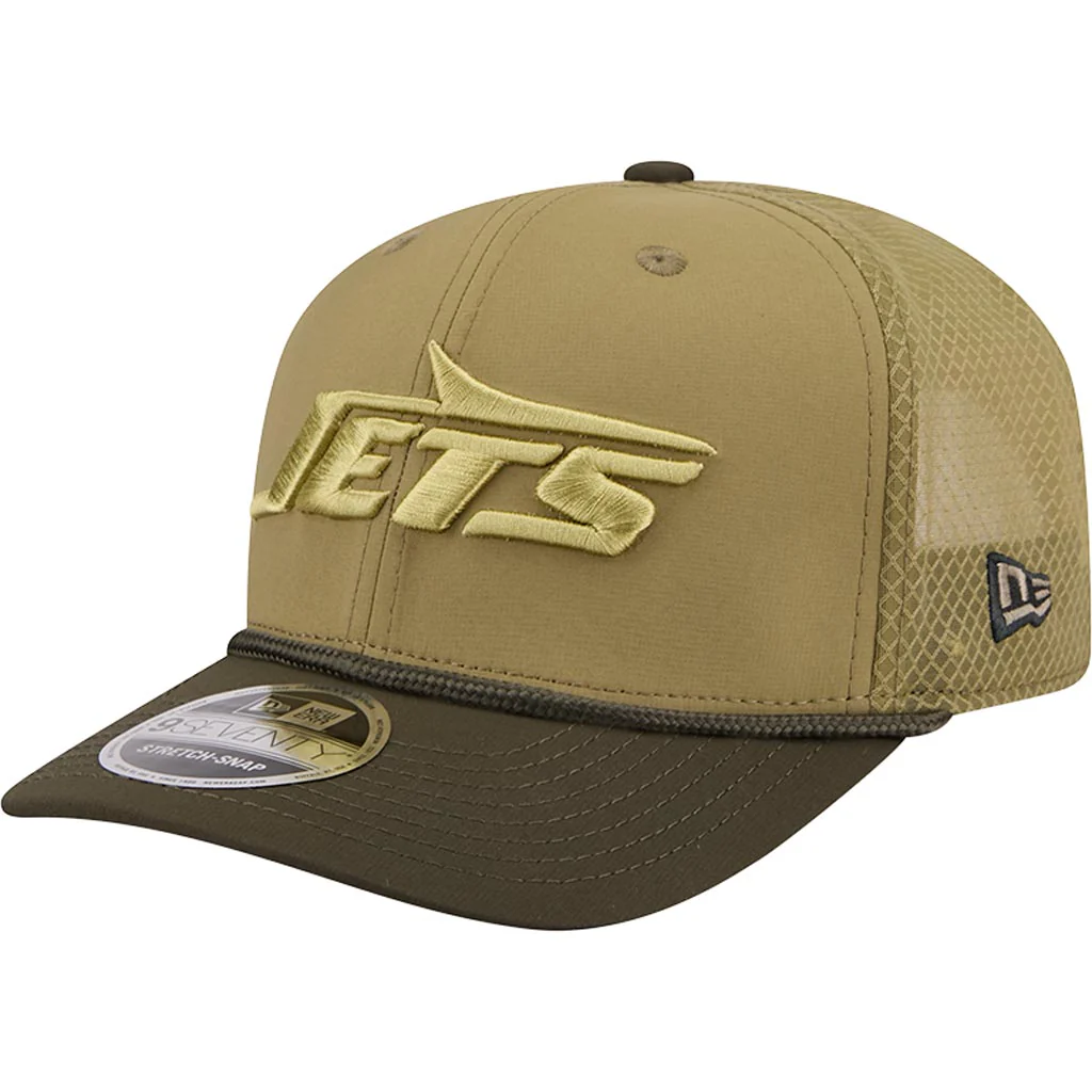 NFL New York Jets New Era 2025 Salute to Service 9SEVENTY Stretch-Snapback Hat - Green - Image 2