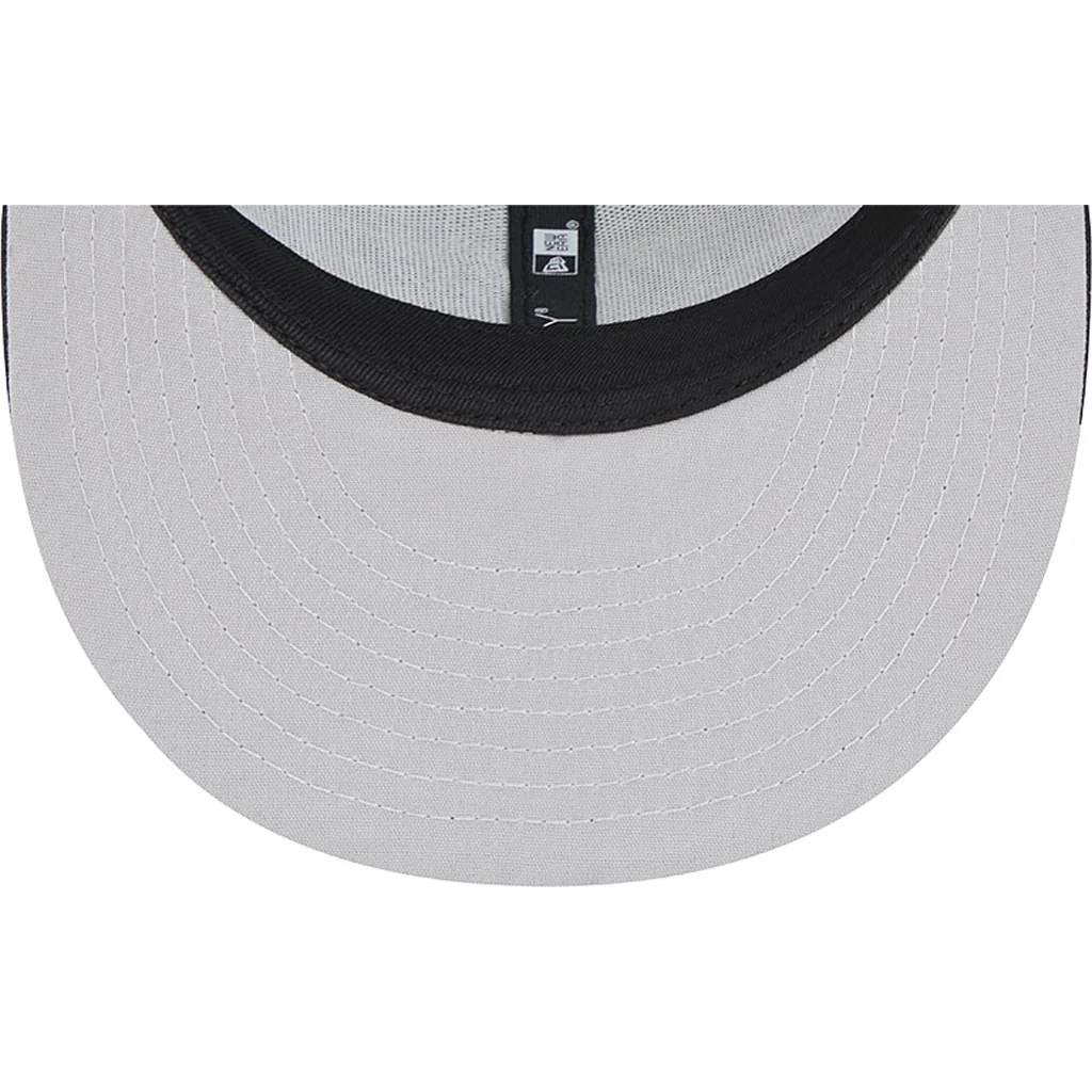 NFL New York Jets New Era Throwback Black & White 9FIFTY Snapback Trucker Hat - Black - Image 5