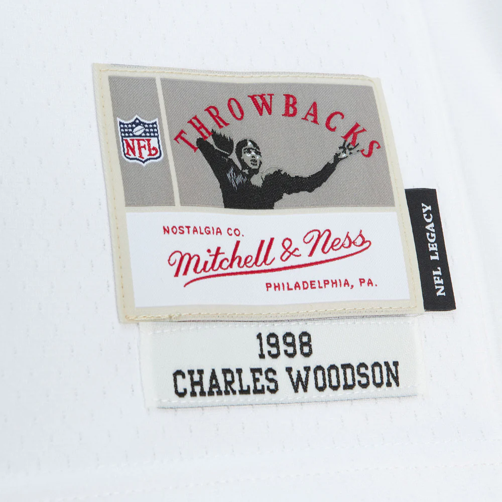 NFL Oakland Raiders Charles Woodson Mitchell & Ness 1998 Legacy Jersey - White - Image 4
