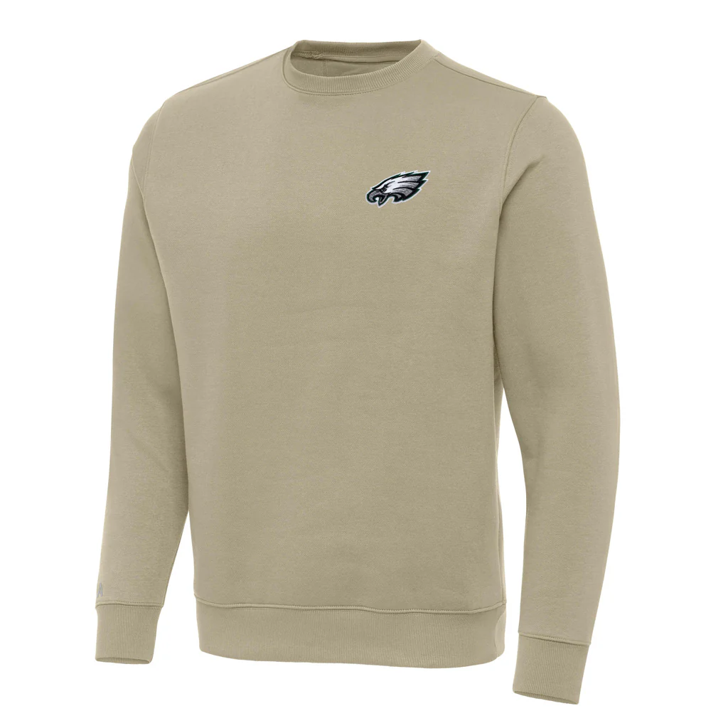 NFL Philadelphia Eagles Antigua Victory Crewneck Sweater - Khaki