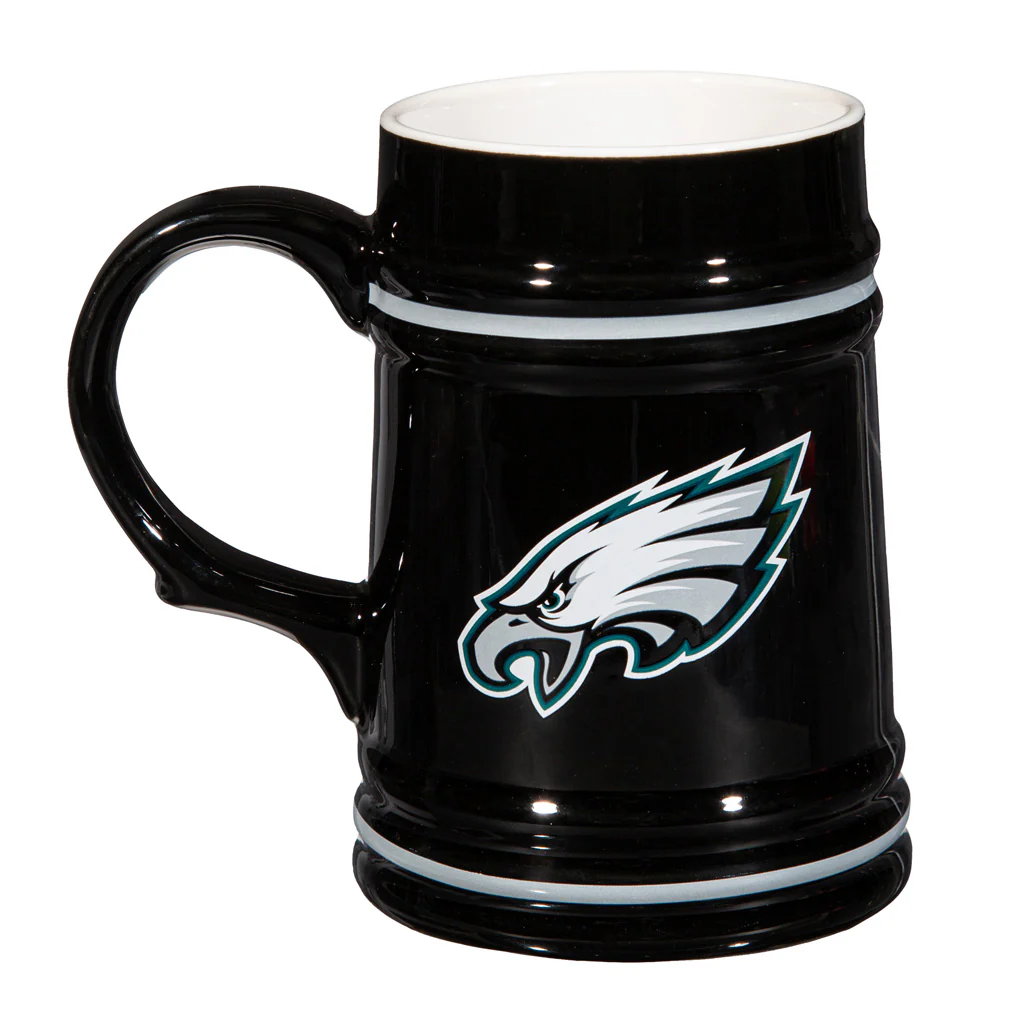 NFL Philadelphia Eagles Evergreen 24oz Ceramic Stein Cup - Black - Image 2