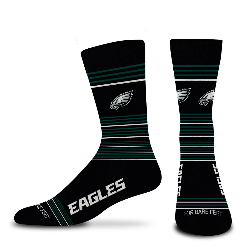 NFL Philadelphia Eagles For Bare Feet Gradient Stripe Socks - Black