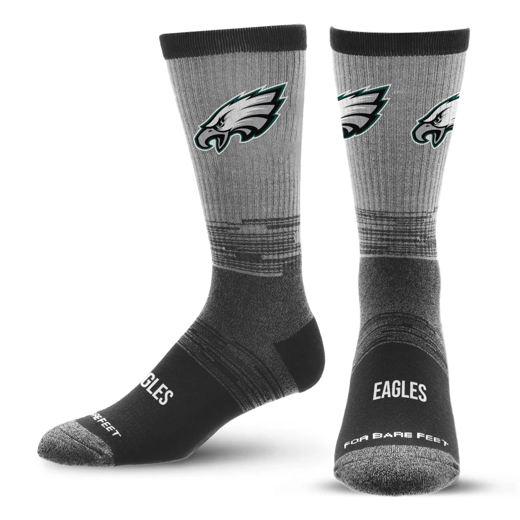 NFL Philadelphia Eagles For Bare Feet Two-Tone Tonal Socks - Gray