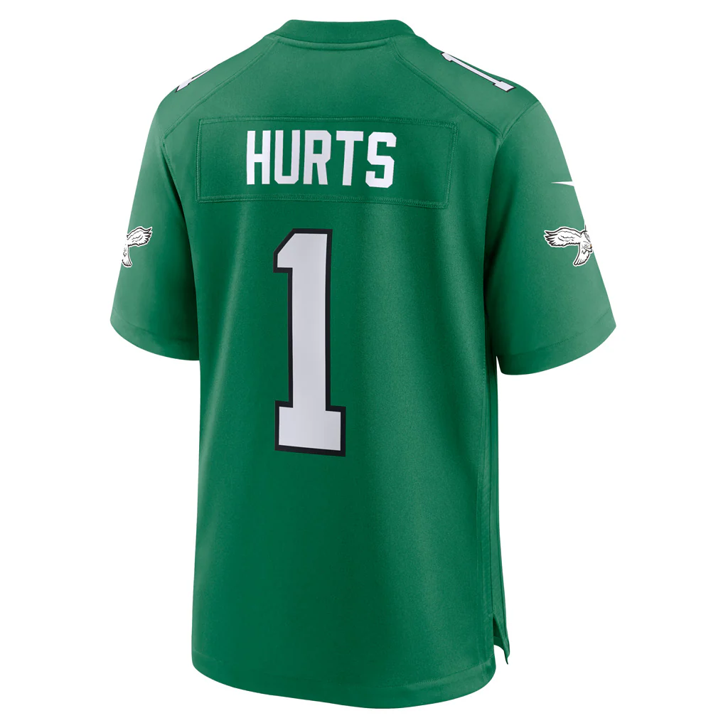 NFL Philadelphia Eagles Jalen Hurts Nike Throwback Game Jersey - Green - Image 3