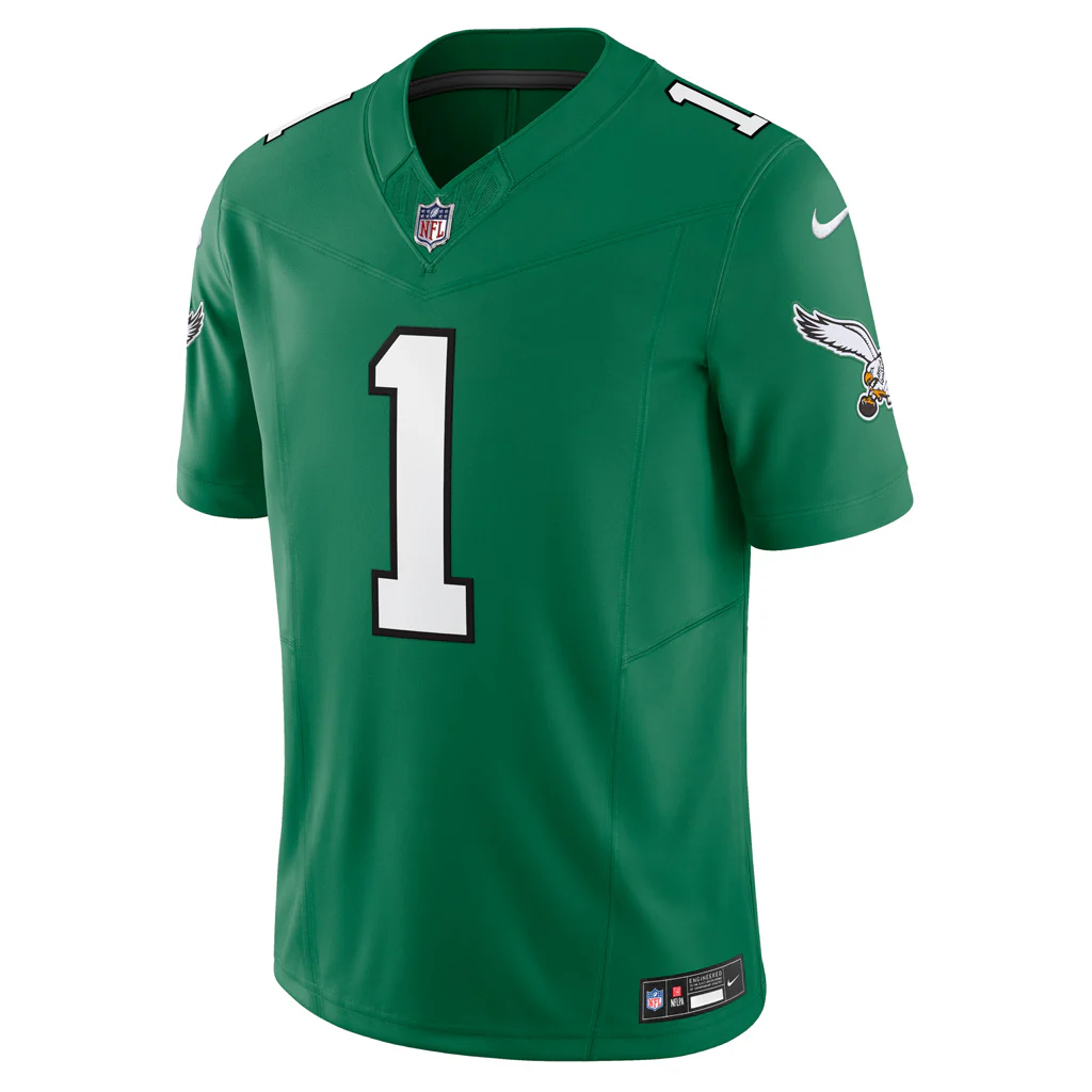 NFL Philadelphia Eagles Jalen Hurts Nike Throwback Vapor F.U.S.E Limited Jersey - Green - Image 2