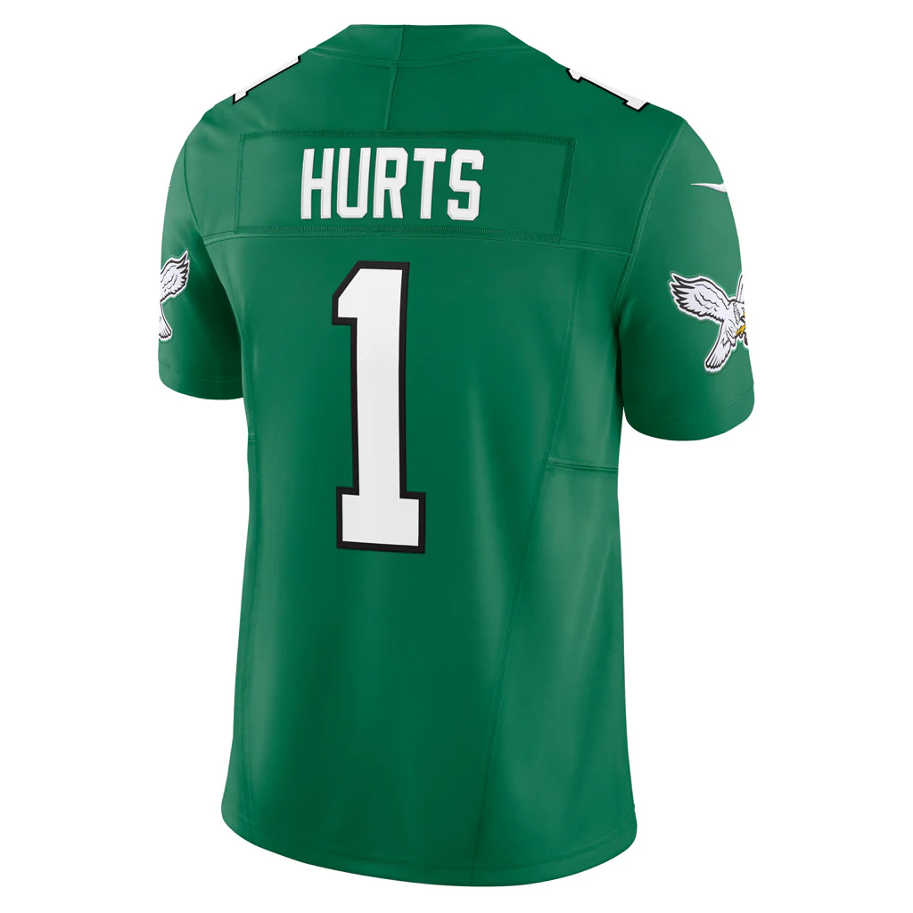 NFL Philadelphia Eagles Jalen Hurts Nike Throwback Vapor F.U.S.E Limited Jersey - Green - Image 3