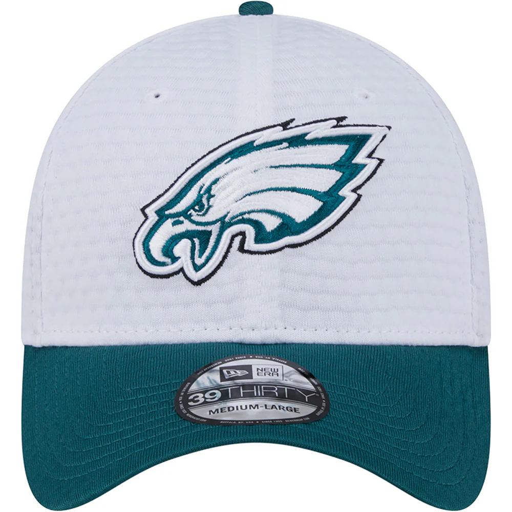 NFL Philadelphia Eagles New Era 2024 Training 39THIRTY Flex Fit Hat - White - Image 3