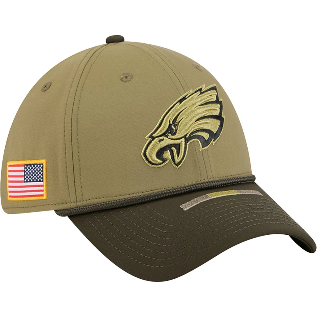 NFL Philadelphia Eagles New Era 2025 Salute to Service 39THIRTY Flex Fit Hat - Green