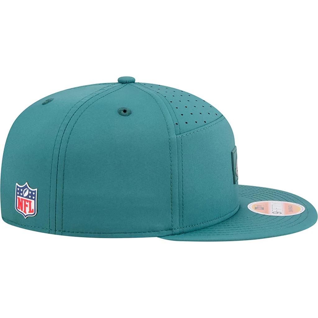 NFL Philadelphia Eagles New Era 2025 Sideline 9FIFTY Split Panel Snapback Hat - Green - Image 4