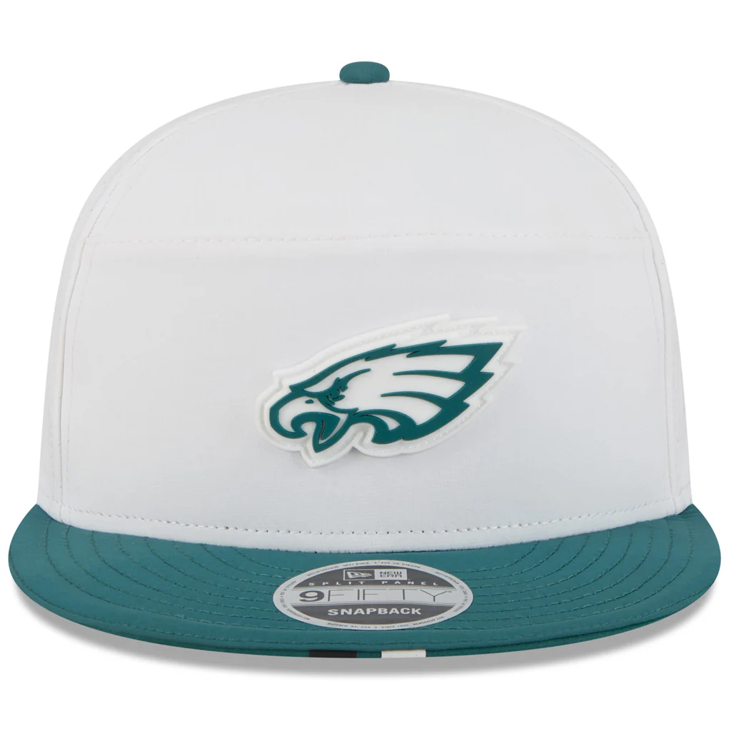 NFL Philadelphia Eagles New Era 2025 Training 9FIFTY Split Panel Snapback Hat - White - Image 3